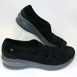 Natural Sport Women's Peep Toe Stretchy Black‎ Sandals Slip On Shoes 8.5 M